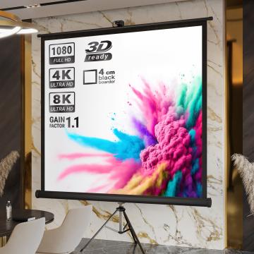 PANTERA | Projectiescherm op statief | 200 x 200 cm | 111" | 1:1 | 4K/8K Ultra HDR 3D