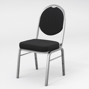 PAOLA | Chaise de banquet | Noir | Tissu | Empilable