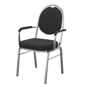 PAOLA | Silla de banquete | Negro | Tejido | Apilable