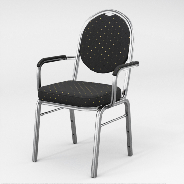 PAOLA | Silla de banquete | Negro | Tejido | Apilable