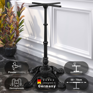 PARIS | Bistro Stehtischgestell | 4 Fuß | Fuß: Ø55cm | Säule: 108 cm | Schwarz