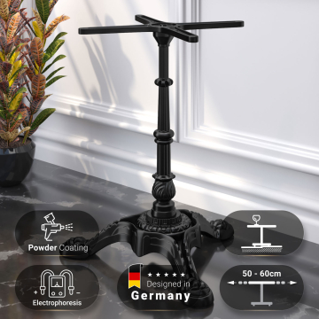 PARIS | Bistro table frame | black | 3 legs: Ø 50 cm | column: 72 cm
