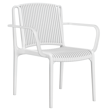 PAVIA ARM | Sedia bistrot plastica | Bianco | Plastica | Impilabile