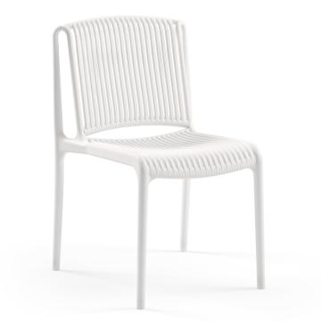 PAVIA | Chaise de terrasse Bistro | Blanc | Plastique | Empilable