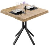 PE | Bistrotisch Baumkante | W: D: H 70 x 70 x 77 cm | Oak / Black | Square