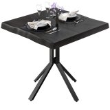 PE | Bistrotisch Baumkante | B:T:H 70 x 70 x 77 cm | Wenge-Schwarz / Schwarz | Quadratisch