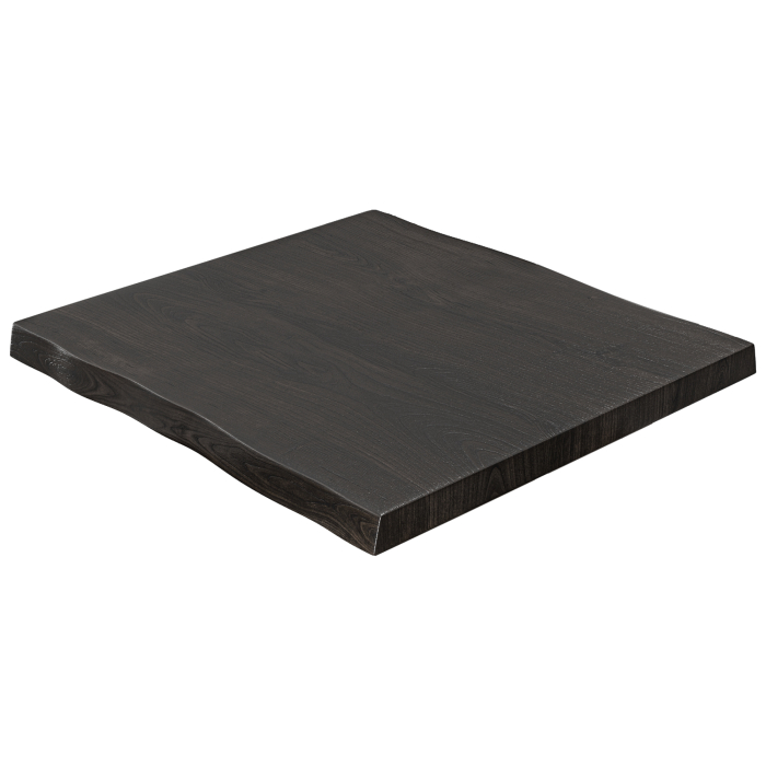 PERU | Gastro Tischplatte Baumkante | 120 x 120 cm | 6cm | Quadratisch | Schwarz