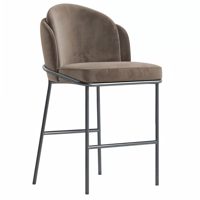 Penelope | Hotel Barkruk | Fluweel | Taupe