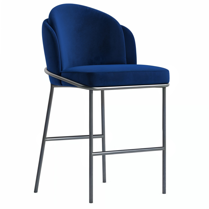 Penelope | Tabouret de bar d'hôtel | Velours | Bleu