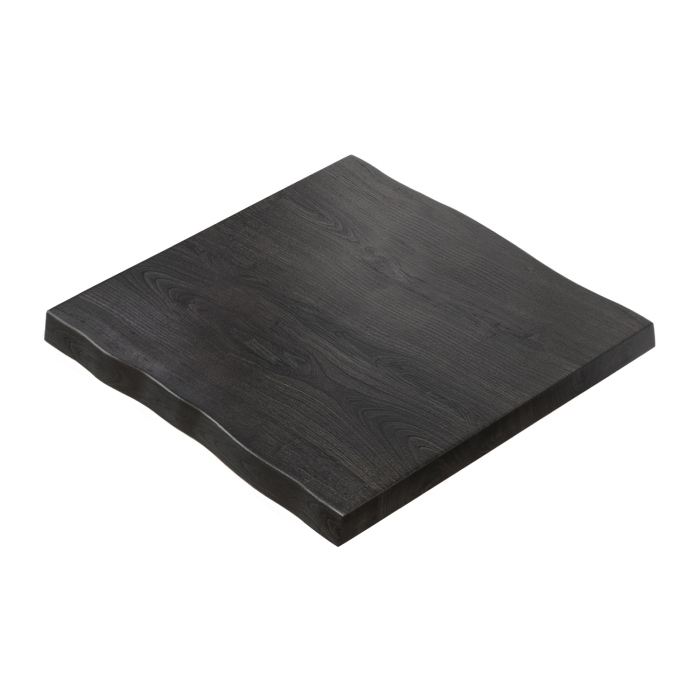 PÉROU | Plateau de table Gastro avec bord naturel | L x P 60 x 60 cm | Wengé noir | Carré