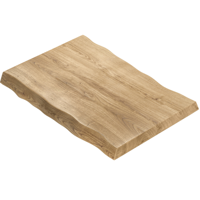 PERU PREMIUM | Gastro Tischplatte Baumkante | 120 x 70 cm | 8cm | Rechteckig | Eiche