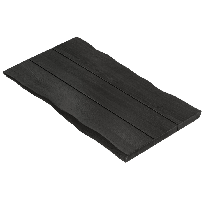 PERU PREMIUM | Gastrobordsskiva med live kant | 200 x 100 cm | 8 cm tjocklek | Rektangulär | Svart
