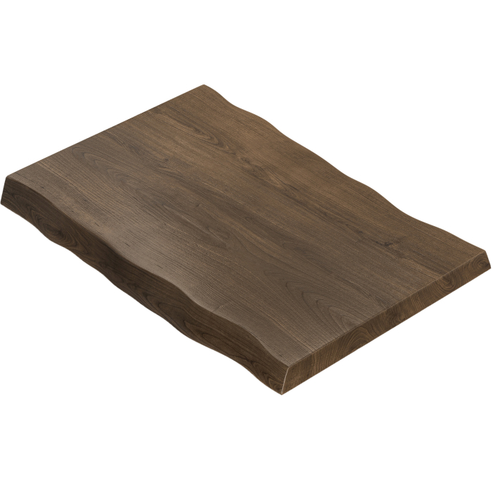 PERU PREMIUM | Gastrobordsskiva med livkant | 130 x 80 cm | 8 cm tjocklek | Rektangulär | Valnöt
