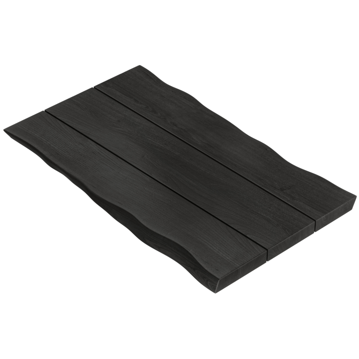 PERU PREMIUM | Gastrobordsskiva med livkant | 180 x 90 cm | 8 cm tjocklek | Rektangulär | Svart
