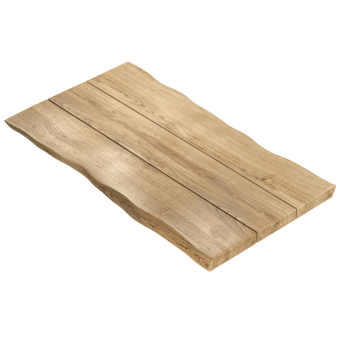 PERU PREMIUM | Gastrobordsskiva med livkant | 200 x 100 cm | 8 cm tjocklek | Rektangulär | Ek