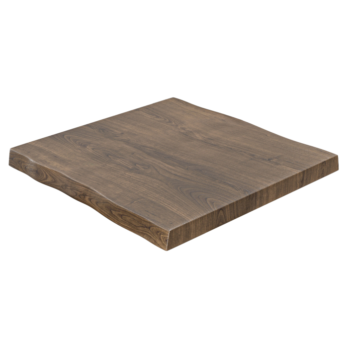 PERU | Gastro Tischplatte Baumkante | 120 x 120 cm | 6cm | Quadratisch | Walnuß
