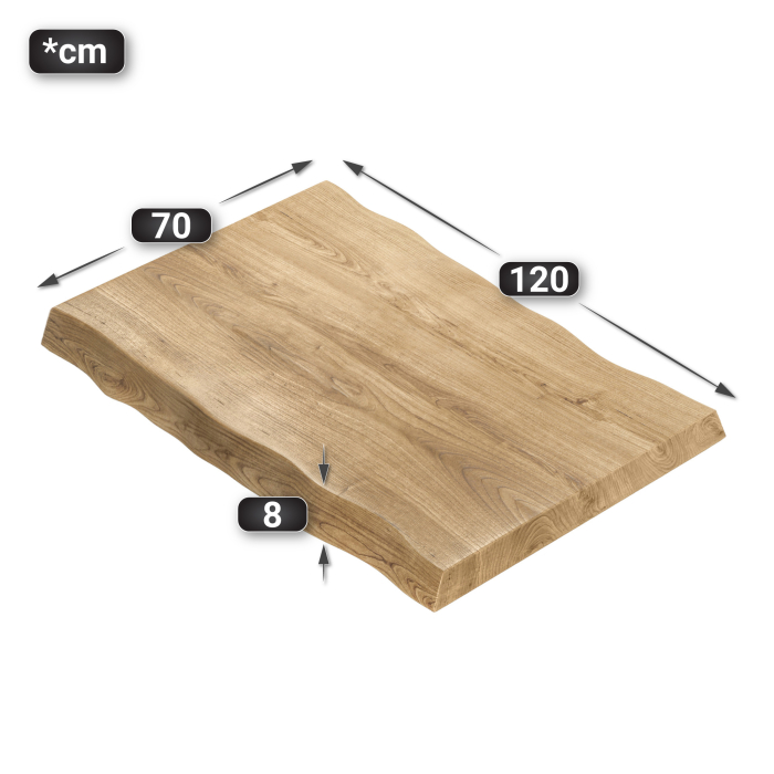 PERU | Gastro tabletop live edge | 120 x 70 cm | 8 cm | Rectangular | Oak PERU | Gastro tabletop live edge | 120 x 70 cm | 8 cm | Rectangular | Oak