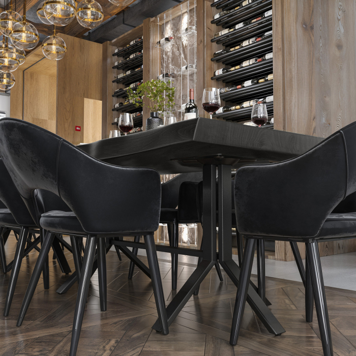 PERU | Gastro Table Top Live Edge | 120 x 70 cm | 8cm | Rectangular | Black PERU | Gastro Table Top Live Edge | 120 x 70 cm | 8cm | Rectangular | Black