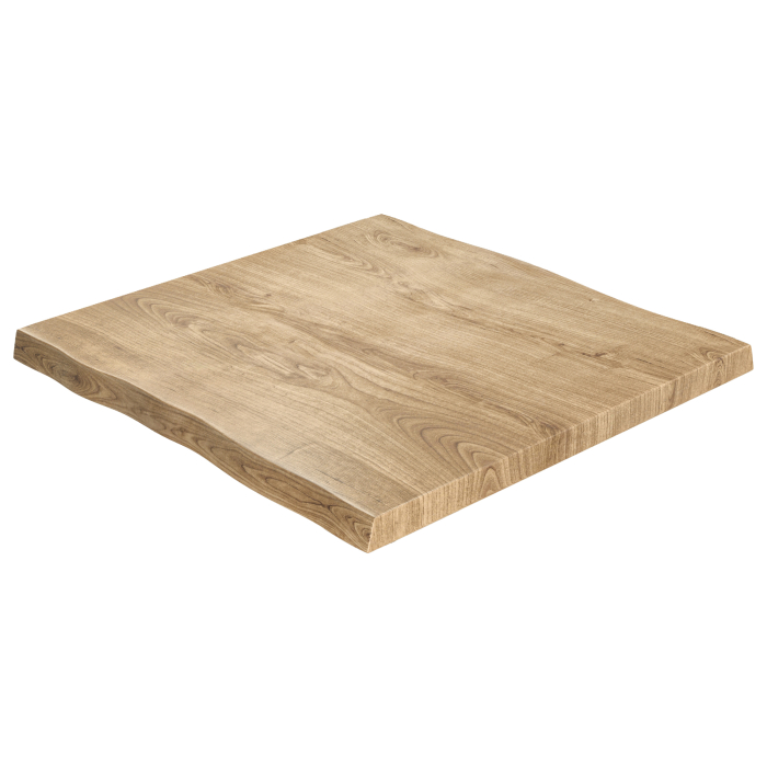 PERU | Gastro Tischplatte Baumkante | 140 x 140 cm | 6cm | Quadratisch | Eiche