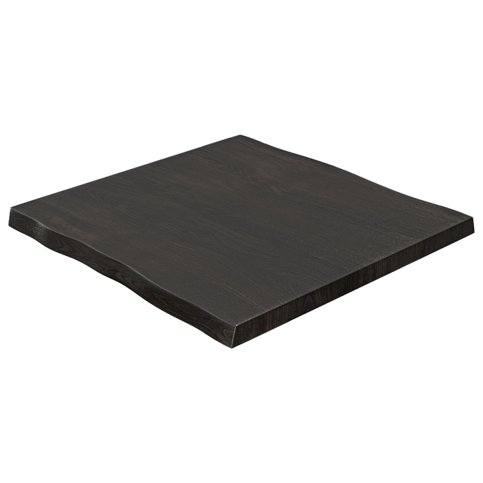 PERU | Gastro Tischplatte Baumkante | 140 x 140 cm | 6cm | Quadratisch | Schwarz
