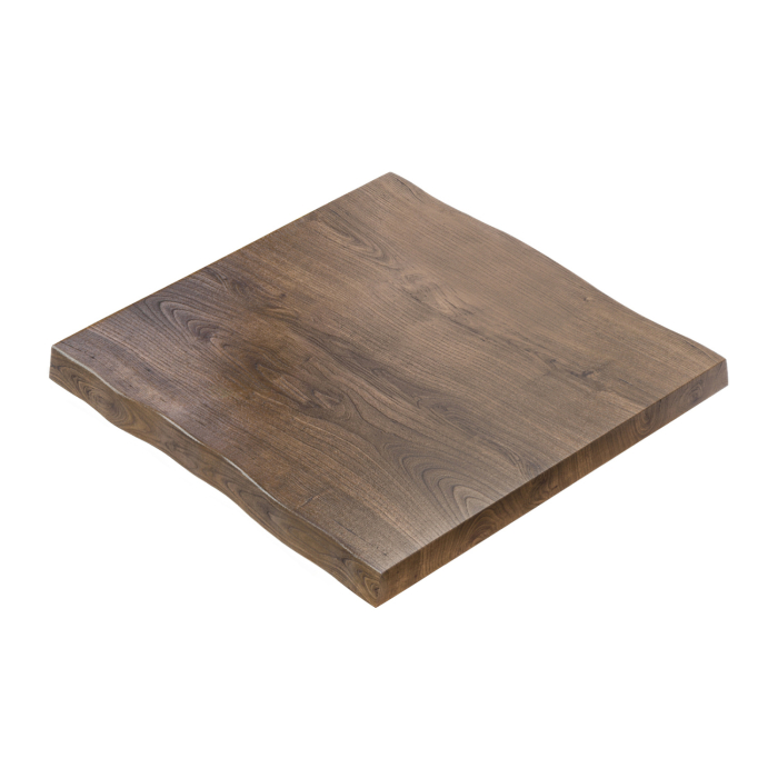 PERU | Gastro bordplate med naturlig kant | B:T 70 x 70 cm | Valnøtt | Firkantet