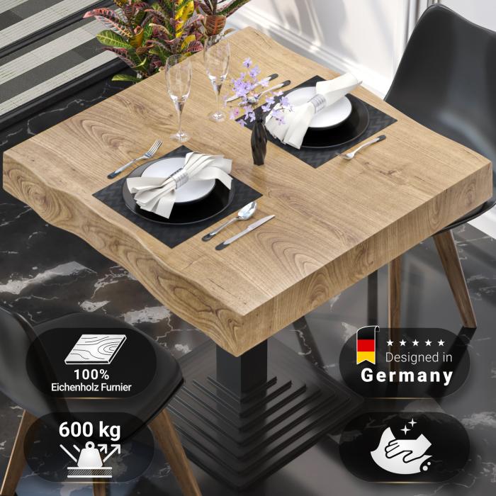 PERU | Gastro table top live edge | 70 x 70 cm | 8 cm | Square | Oak PERU | Gastro table top live edge | 70 x 70 cm | 8 cm | Square | Oak