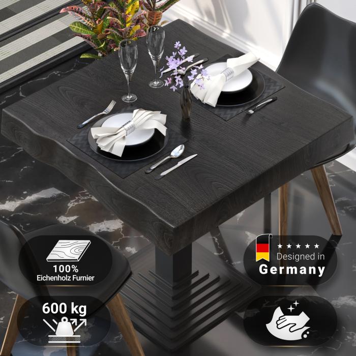 PERU | Gastro table top live edge | 70 x 70 cm | 8 cm | Square | Black PERU | Gastro table top live edge | 70 x 70 cm | 8 cm | Square | Black