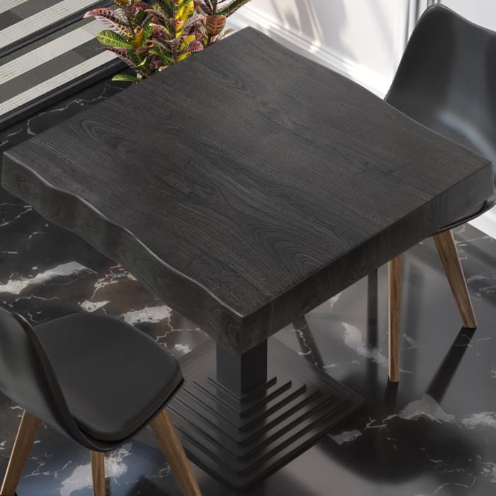 PERU | Gastro table top live edge | 70 x 70 cm | 8 cm | Square | Black PERU | Gastro table top live edge | 70 x 70 cm | 8 cm | Square | Black