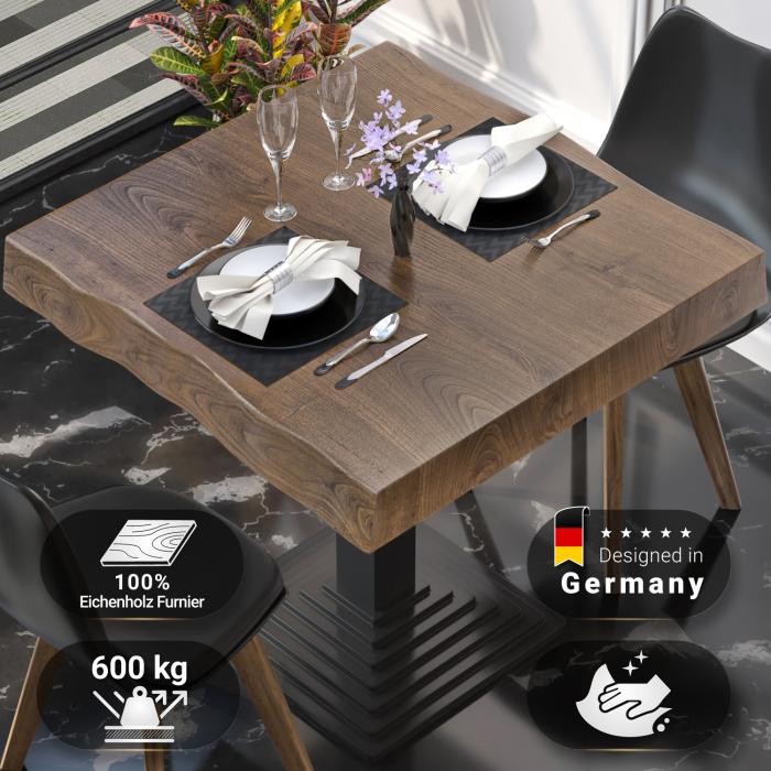 PERU | Gastro table top live edge | 70 x 70 cm | 8cm | Square | Walnut PERU | Gastro table top live edge | 70 x 70 cm | 8cm | Square | Walnut