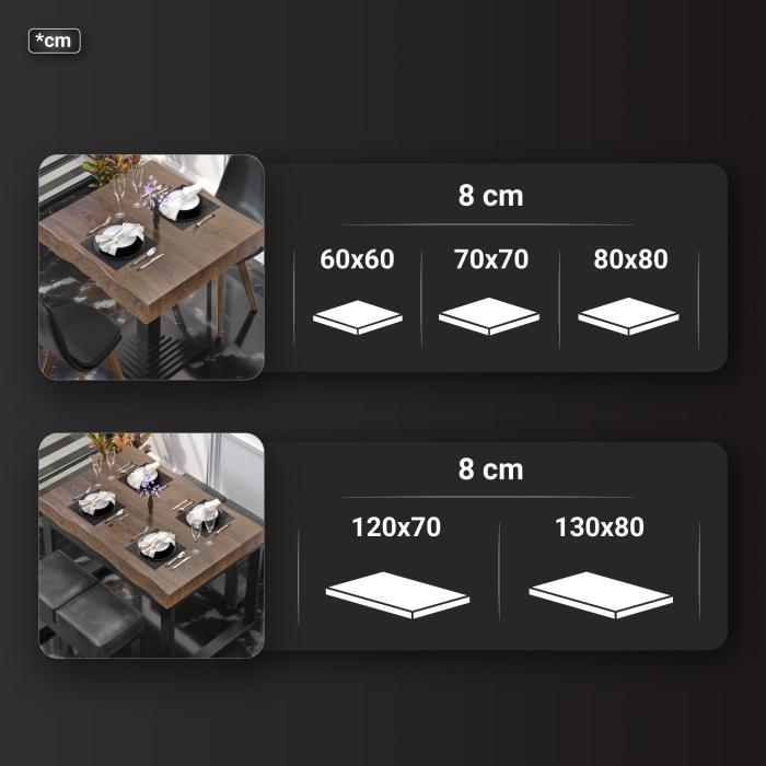 PERU | Gastro table top live edge | 70 x 70 cm | 8cm | Square | Walnut PERU | Gastro table top live edge | 70 x 70 cm | 8cm | Square | Walnut