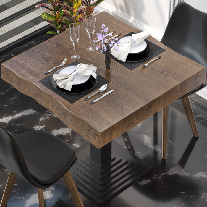 PERU | Gastro table top live edge | 70 x 70 cm | 8cm | Square | Walnut PERU | Gastro table top live edge | 70 x 70 cm | 8cm | Square | Walnut