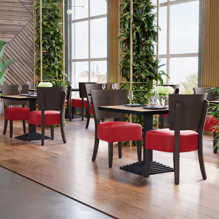 PETRO | bistrostol | röd | läder PETRO | bistrostol | röd | läder