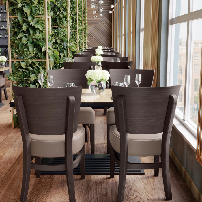 PETRO SMALL | bistrostol | taupe | läder