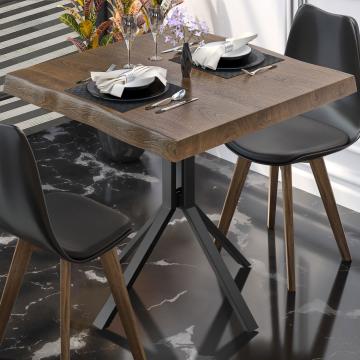 PE | Restaurantbord i massiv tre | B:D:H 60 x 60 x 77 cm | Valnøtt/Sort | Torget