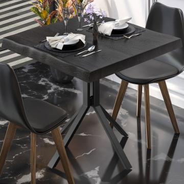 PE | Restaurantbord i massiv tre | B:D:H 60 x 60 x 77 cm | Wenge Svart / Svart | Torget