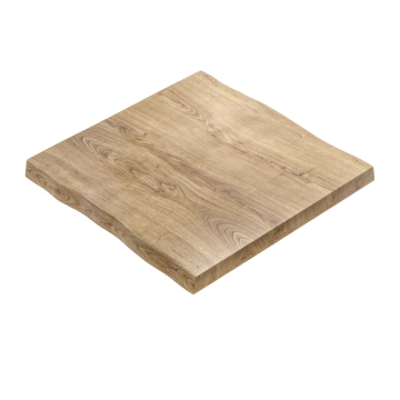 PERU | Bordplate med naturlig kant | 80x80cm | Eik
