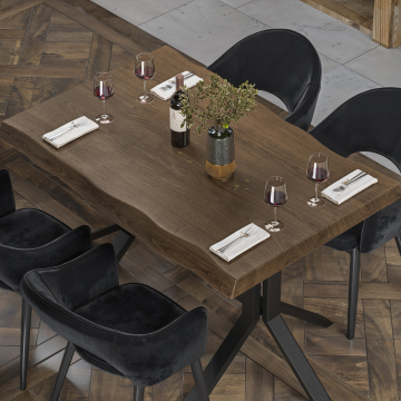 PERU | Gastro tabletop live edge | B:T 120 x 70 cm | walnut | rectangular