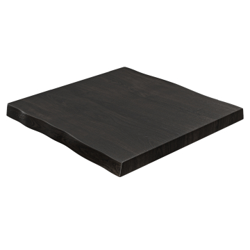 PERU | Gastro Tischplatte Baumkante | 100 x 100 cm | 6cm | Quadratisch | Schwarz