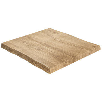 PERU | Gastro Tischplatte Baumkante | 120 x 120 cm | 6cm | Quadratisch | Eiche