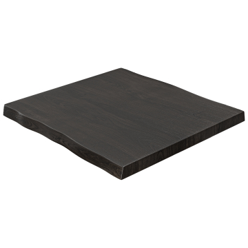 PERU | Gastro Tischplatte Baumkante | 120 x 120 cm | 6cm | Quadratisch | Schwarz