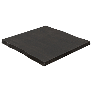 PERU | Gastro Tischplatte Baumkante | 140 x 140 cm | 6cm | Quadratisch | Schwarz
