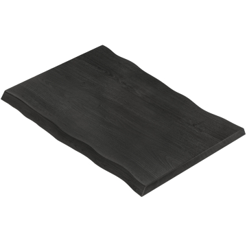 PERU | Gastro Tischplatte Baumkante | 160 x 90 cm | 6cm | Rechteckig | Schwarz