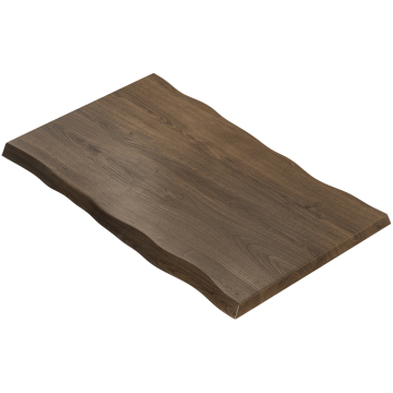 PERU | Gastro Tischplatte Baumkante | 180 x 90 cm | 6cm | Rechteckig | Walnuß