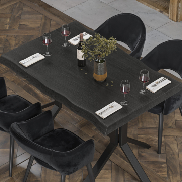 PERU | Gastro bordplate med naturlig kant | B:T 120 x 70 cm | Wenge svart | Rektangulær
