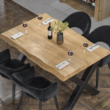 PERU | Gastro table top live edge | 160 x 90 cm | 6cm | Rectangular | Oak