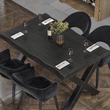 PERU | Gastro tabletop live edge | 160 x 90 cm | 6cm | Rectangular | Black