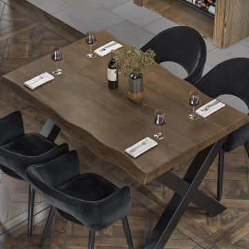PERU | Gastro table top live edge | 160 x 90 cm | 6cm | Rectangular | Walnut