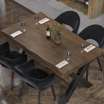 PERU | Gastro table top live edge | 180 x 90 cm | 6 cm | Rectangular | Walnut
