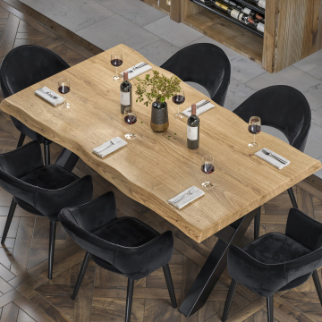 PERU | Gastro table top live edge | 200 x 100 cm | 6 cm | Rectangular | Oak