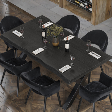 PERU | Gastro tabletop live edge | 200 x 100 cm | 6cm | Rectangular | Black